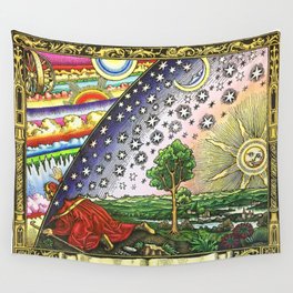 Flammarion Engraving L'atmosphère météorologie populaire Wall Tapestry