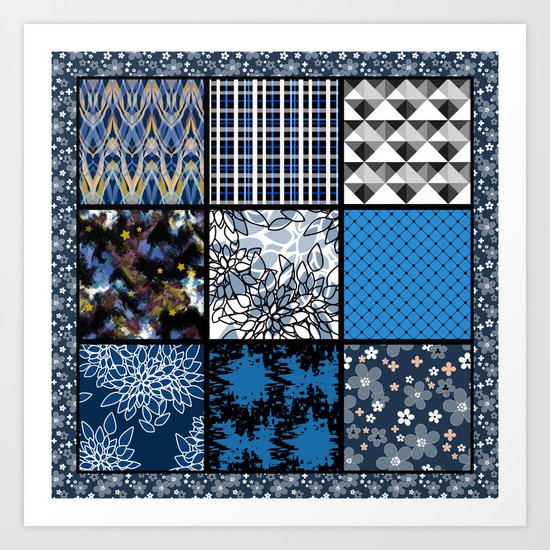 Favorite blanket and pillows . Patchwork 2 Art Print