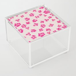 Fuchsia Pink Ditsy Floral Pattern Acrylic Box