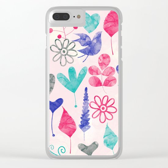 Watercolor Botanical Garden V Clear iPhone Case