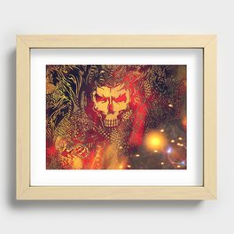 Burning skull Recessed Framed Print