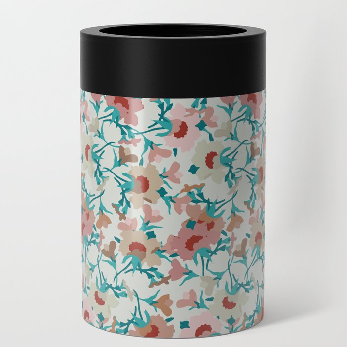 teal green and ecru evening primrose flower meaning youth and renewal Can Cooler