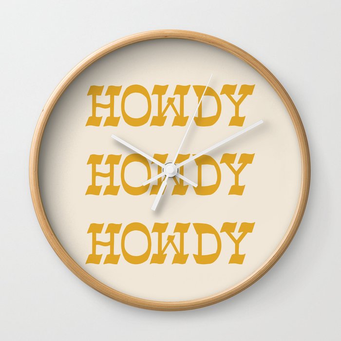 Howdy Howdy! Golden Wall Clock
