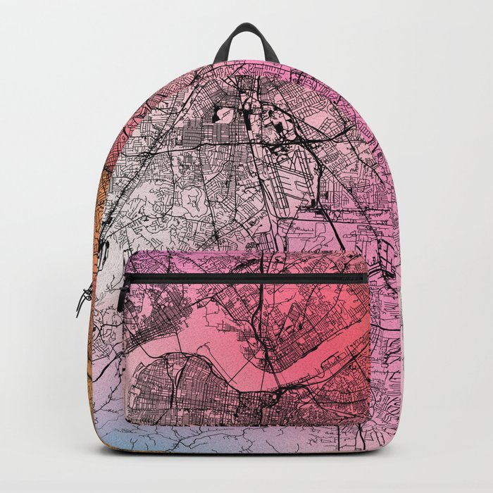 colorful Louisville city map Backpack