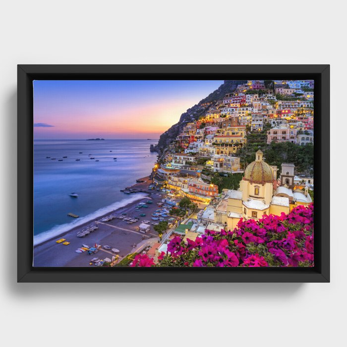 Positano Amalfi Coast Framed Canvas
