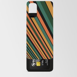 Perspective Tilt Orange Gold Green Classic Stripes  Android Card Case