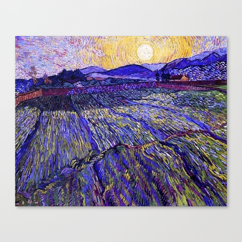 Lavender Fields with Rising Sun by Vincent van Gogh Canvas Print
