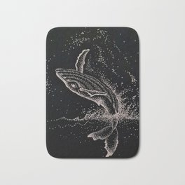 DotWork Humpback Whale Illustration Original Art Print Sticker Bath Mat