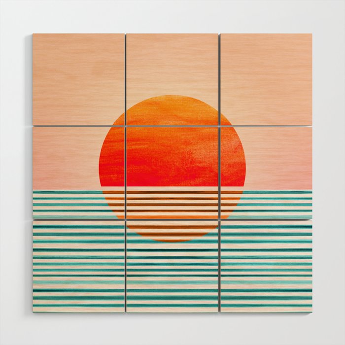 Minimalist Sunset III / Abstract Landscape Wood Wall Art