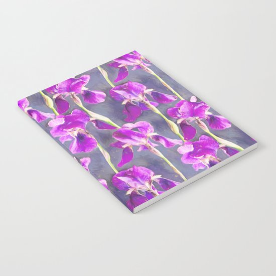 Simple Iris Pattern in Warm Magenta Notebook
