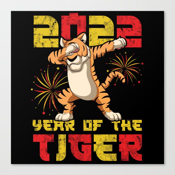Dab Dabbing Chinese Year Of Tiger 2022 New Year Canvas Print