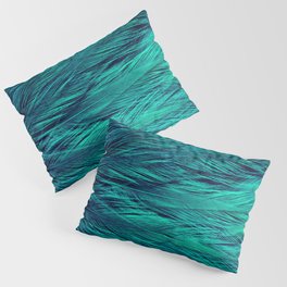 Teal Feathers Pillow Sham