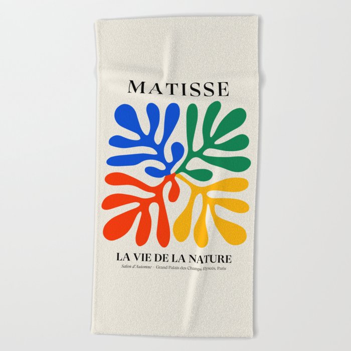 Nature Leaf Cutouts II: Day Edition | Mid-Century Henri Matisse Series Beach Towel