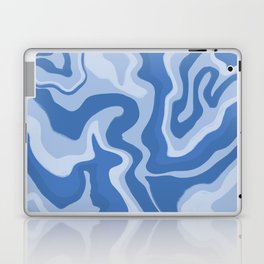 70s Retro Liqiud Swirl in Blue Laptop Skin