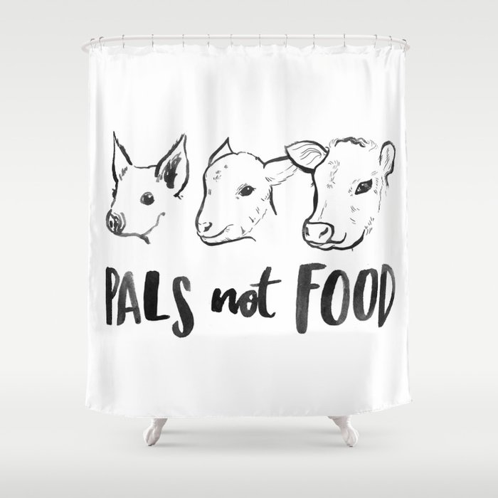 Pals Not Food Illustration by Laura Tubb Shower Curtain