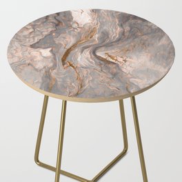 Gold and Gray Abstract  Side Table