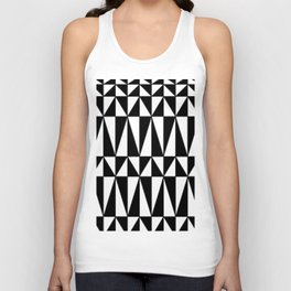 Black And White Triangles Unisex Tank Top