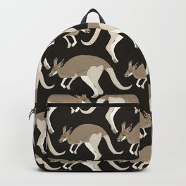Kangaroo on dark, black background Backpack