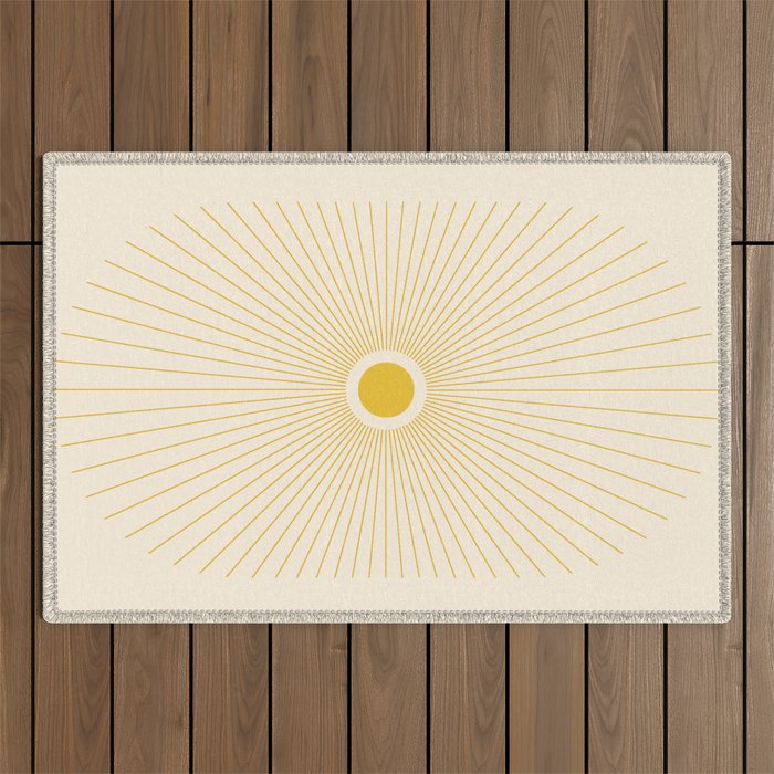 Abstraction_NEW_SUNLIGHT_YELLOW_SHINE_RISING_POP_ART_0217A Outdoor Rug