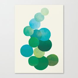 Green Bubbles Canvas Print
