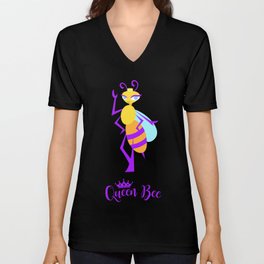 Queen Bee Graphic V Neck T Shirt