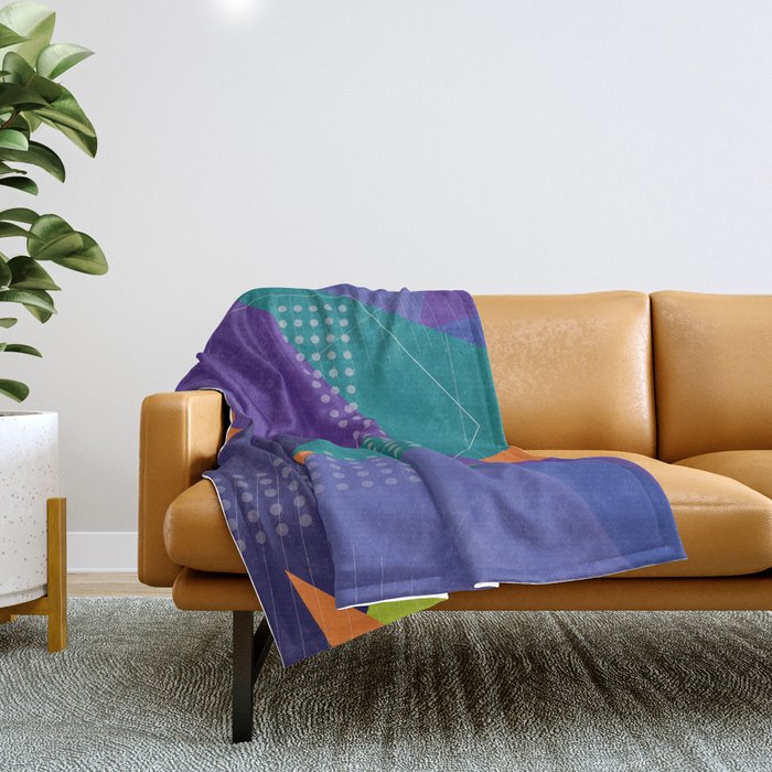 Purple Geometric pattern Abstract funny Throw Blanket