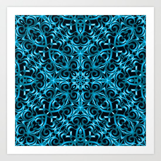 Floral Wrought Iron G44 Art Print
