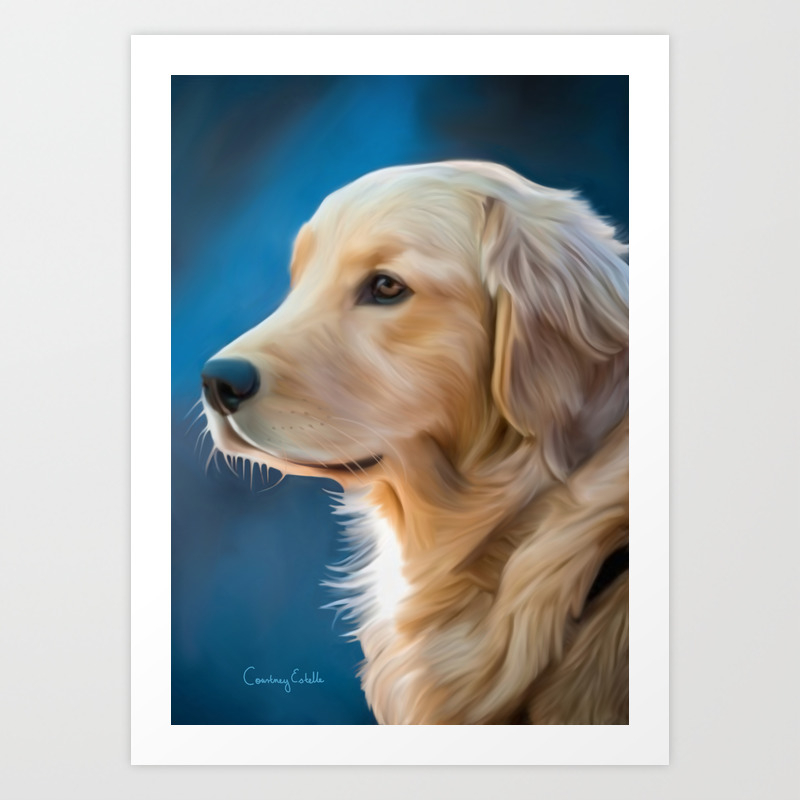 Regal Golden Retriever Art Print By Artofcourtneyestelle Society6