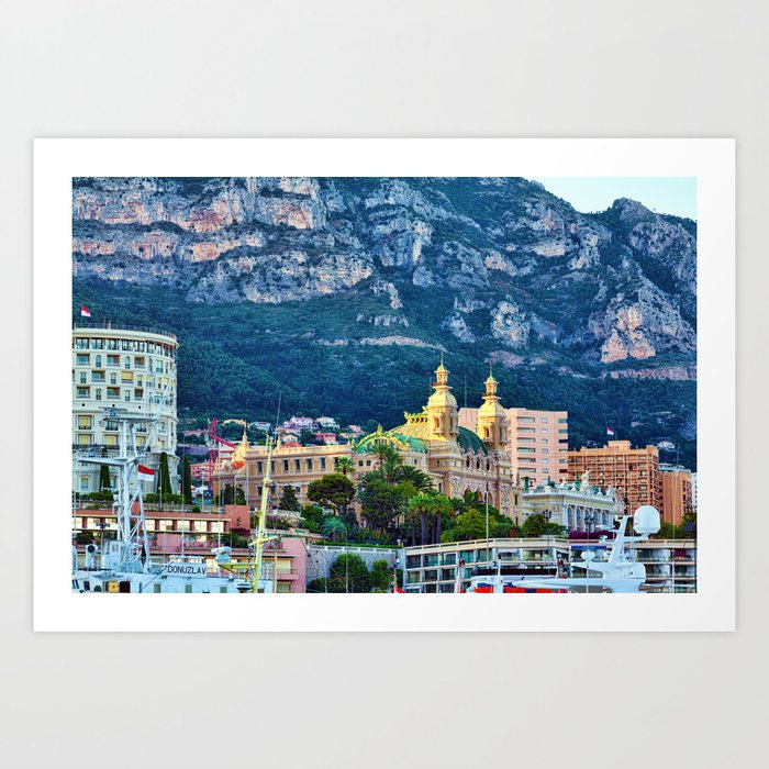 Monte Carlo Casino and Marina Art Print