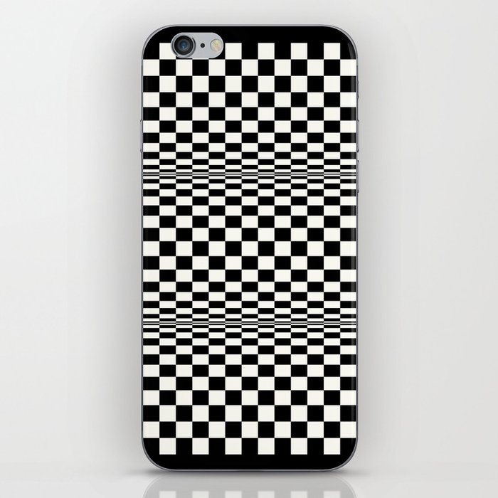 Op Art Checkerboard (White on Black) iPhone Skin