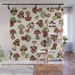 Vintage mushrooms 4 Wall Mural