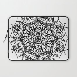 Bugs and Butterfly Zen Mandala black and white Laptop Sleeve