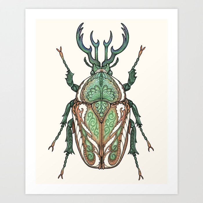 Copper Beetle Art Print