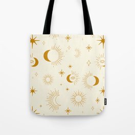 celestial moon and sun pattern i Tote Bag