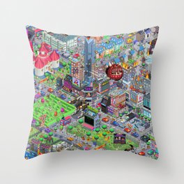Videogame City V2.0 Throw Pillow
