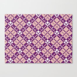 Purple pink gingham checked Canvas Print