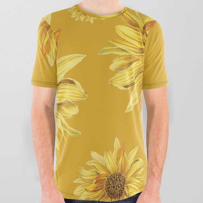 Sunflower Pattern 3 All Over Graphic Tee