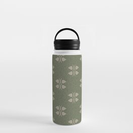 Green minimalist retro pattern  Water Bottle
