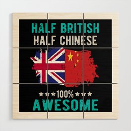 Half British Half Chinese Wood Wall Art