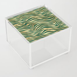 Green Gold Zebra Skin Print Pattern Acrylic Box