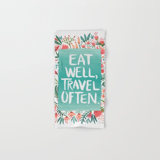 Eat Well, Travel Often Bouquet Hand & Bath Towel