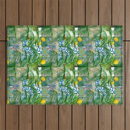 Italian,Palmtree,majolica,citrus,lemons,Moroccan tiles  Outdoor Rug