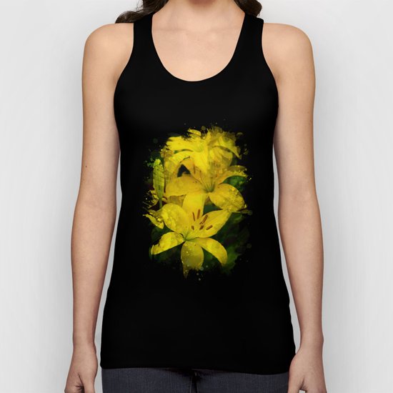 Lily Watercolor Art Unisex Tank Top