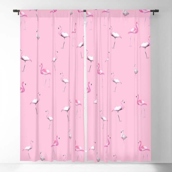 Pink Flamingo Summer Pattern #1 #tropical #decor #art #society6 Blackout Curtain