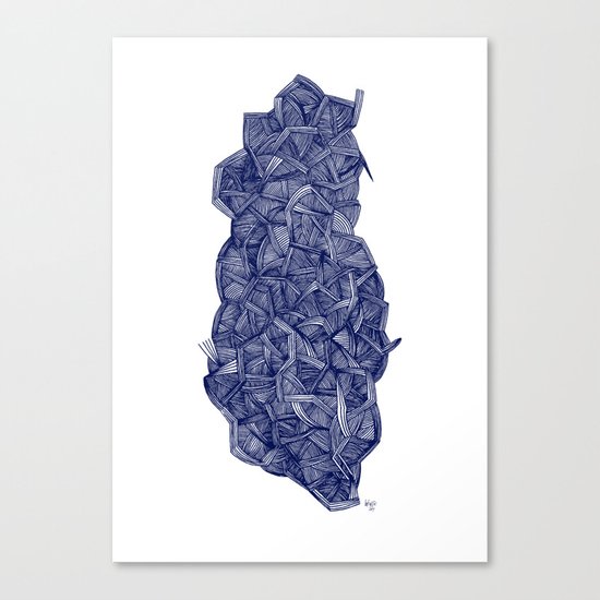 - blue lines - Canvas Print