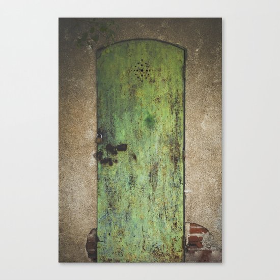 Rusty Green Door Canvas Print