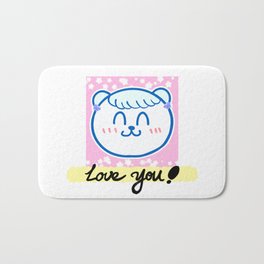 The daily mood Words of the round ball bear 2 - Love you Bath Mat