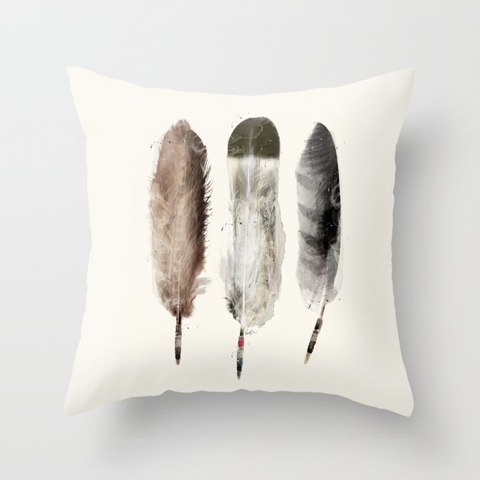 nature feathers Throw Pillow