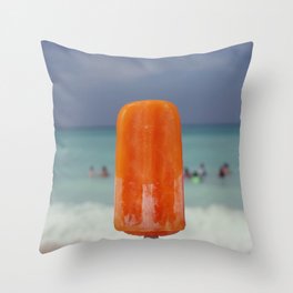 Popsicle on Beach Throw Pillow