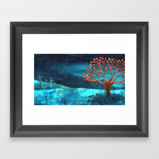 PAISAJE AZUL Framed Art Print